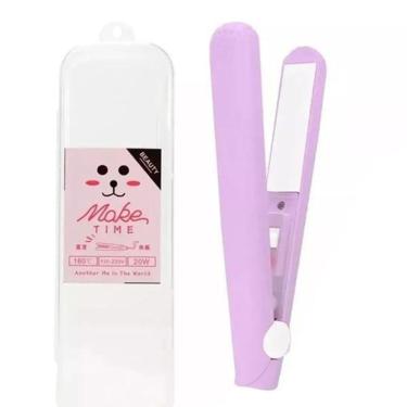 Imagem de Mini Chapinha para Cabelo Prancha Viagem 17cm 160 graus C Roxo Smart Tech Bivolt