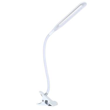 Imagem de Luminária de Mesa Luminária Led Presilha para Leitura e Estudo com Alto Brilho Portátil USB Braço Flexível Branco
