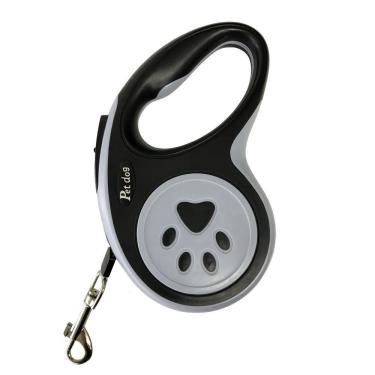 Imagem de Guia Retrátil para Cachorro OEM LR-0160 para Pets Até 6 kg em Plástico ABS Nylon e Metal Preto 3m 1 Unidade