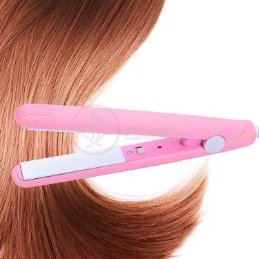 Imagem de Mini Chapinha Prancha Portátil Bolsa para Cabelo 17cm Placas Cerâmica 160 graus  Tecnol...