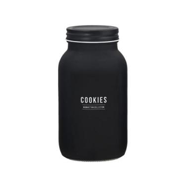 Imagem de Pote de Vidro Hauskraf com Tampa Redondo 950ml Manhattan, 950ml, Preto