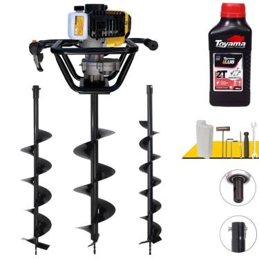 Imagem de Perfurador de Solo PSL517 à Gasolina 51,7CC 1,8HP com Brocas 80X20CM e 80X15CM Amarelo Lynus