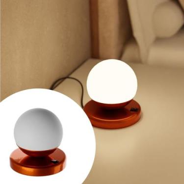 Imagem de Luminaria Abajur De Mesa Dama Aluminio Bivolt Com Globo Vidro 12cm e L