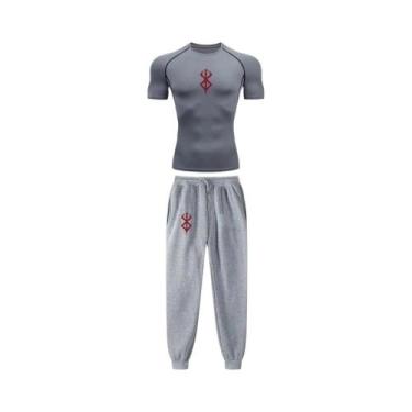 Imagem de Conjunto De Compressão Masculino De Secagem Rápida Para Academia Com E