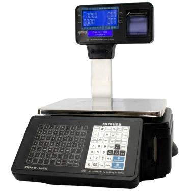 Imagem de Balanca Etiquetadora Atena Iii 6/15/35Kg Div 2G/5/10g Preto Com Torre Wifi Bivolt - Ramuza