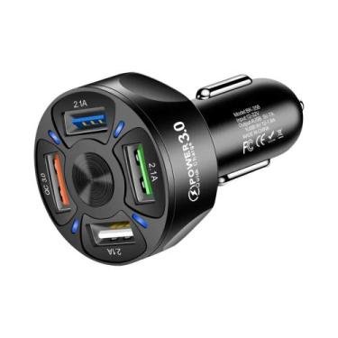 Imagem de Carregador De Carro 4USB QC3.0 Com Carregamento Rápido, Carregador De 