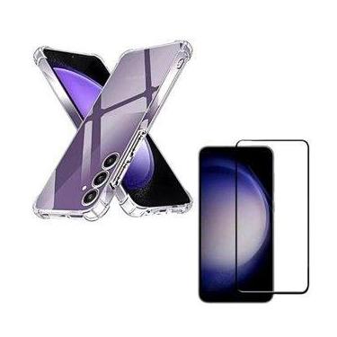 Imagem de Capa transparente + película de vidro 3D para Samsung Galaxy S24 FE + 