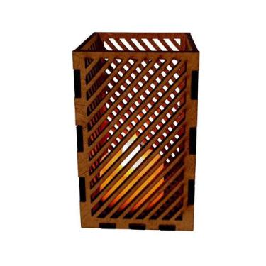 Imagem de Castiçal Faixas Com Vela Eletrônica - Marrom - LENOBRE