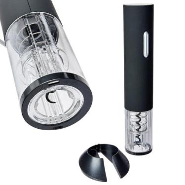 Imagem de Saca Rolha Elétrico Puerto Abridor De Vinho Inox Preto Automático