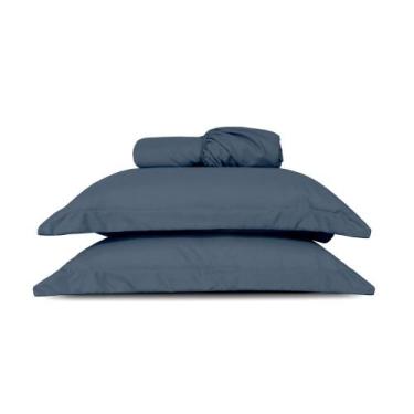 Imagem de Jogo de Lençol Cama Slim Casal Queen 03 Peças Percal 200 Fios - S & L 