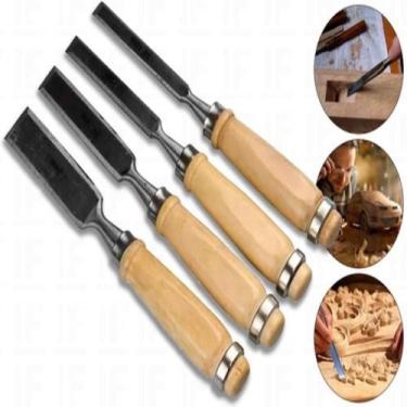 Imagem de Jogo de Formões para Madeira Profissional 4 Peças: Precisão, Resistênc