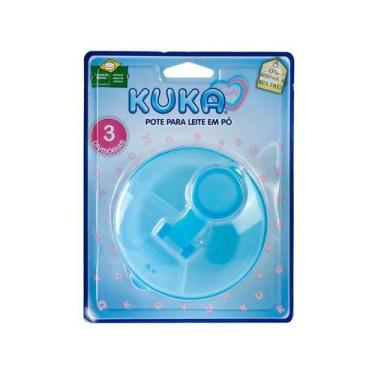 Imagem de Pote para Leite em Pó Kuka Azul 3 divisórias 1 unidade