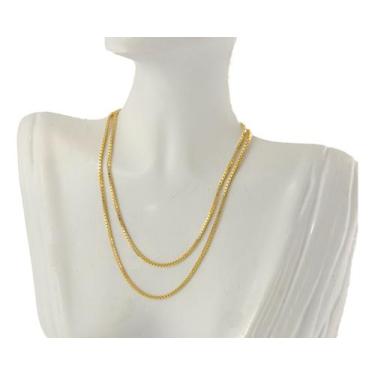 Imagem de Colar Feminino Ouro 18k Corrente Veneziana 1.0 70 Cm Cordão Amarelo - 