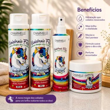 Imagem de Charmelle Unicórnio Feliz Kit Capilar Infantil Shampoo Condicionador F