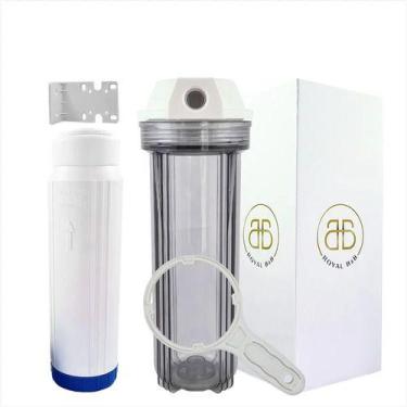 Imagem de Kit Filtro Água Transparente 9 3/4 + Refil Recarregável  Cabeça Branca