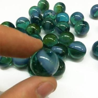 Imagem de 300 Bolinhas Gude Fantasia Verde Nacional De Vidro Natural - Artetoys
