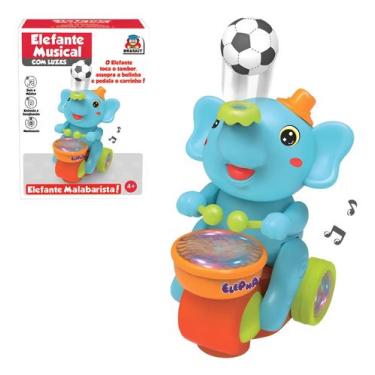 Imagem de Elefante Assopra Bola Musical Infantil Anda Com Luzes e Sons - braskit