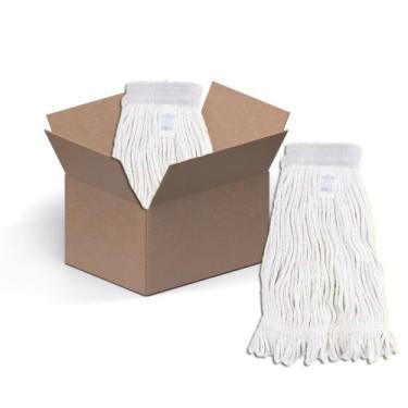 Imagem de Mop Úmido Líquido Algodão Ponta Dobrada Refil Kit 12 - Bralimpia