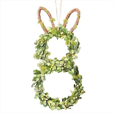 Imagem de Guirlanda Orelha de Coelho Dupla Folhagem Verde Páscoa 38CM - TOK