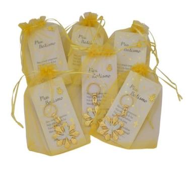 Imagem de Lembrança de Batizado kit com 6 unidades cartão pingente e chaveiro AR