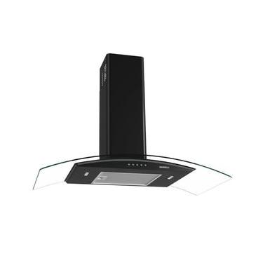 Imagem de Coifa de Parede Nardelli Clean Vidro Curvo Black 90cm com Led e Filtro de Alumínio Preto 110V