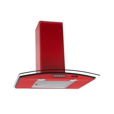 Imagem de Coifa de Parede Nardelli Vidro Curvo Slim Red 60cm com Filtro Alumínio Vermelho 110V