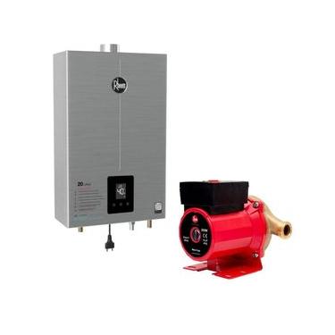 Imagem de Aquecedor de Água a Gás de Passagem Inox 20L Parede Digital com Bomba 350W Rheem Bivolt