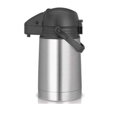 Imagem de  Garrafa Isotérmica 1000ml em Inox com Ampola de Vidro e Botão de Acio