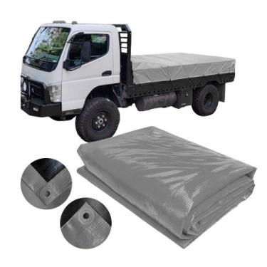Imagem de Lona CK400 Cinza x Preta 5x5 M Ilhós PVC Caminhão - Cikala