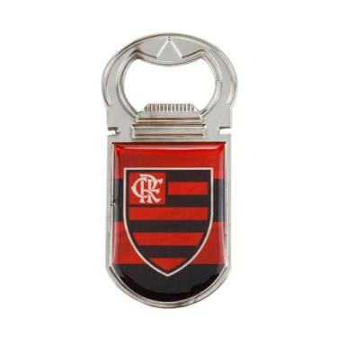 Imagem de Abridor De Garrafas Com Ímã Listrado Flamengo 10x5cm - Minas de Presen