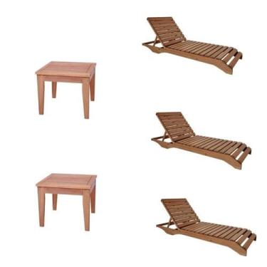 Imagem de Conjunto 3 Espreguiçadeiras e 2 Mesinhas de Centro para Jardim em Made