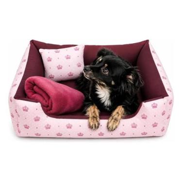 Imagem de Cama Pet Pequena 50x50cm para Cães/Gatos até 5kg + Manta AntiFrio - gv