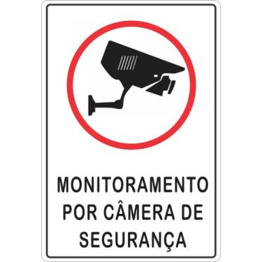 Imagem de Placa de Sinalização - Monitoramento por Câmera de Segurança 15x20cm