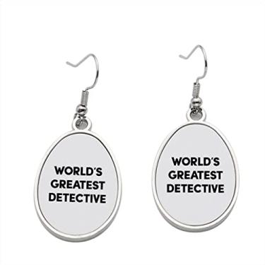 Imagem de Brinco World's Greatest Detective – Brincos pendurados para meninas – Presente de festa de aniversário dos namorados, Metal, Sem pedras preciosas