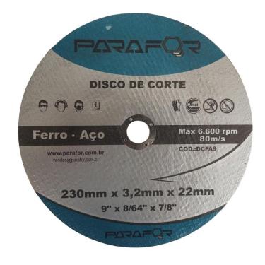 Imagem de 5 Discos de Corte Ferro e Aço - 9 X 7/8 (230 X 3.2 X 22mm)