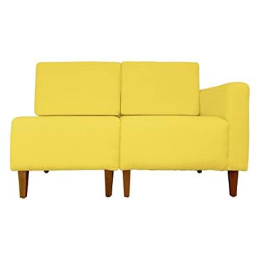 Imagem de Poltrona Decorativa Alice Lado Esquerdo Pés Trapézio Suede Amarelo - DS Estofados