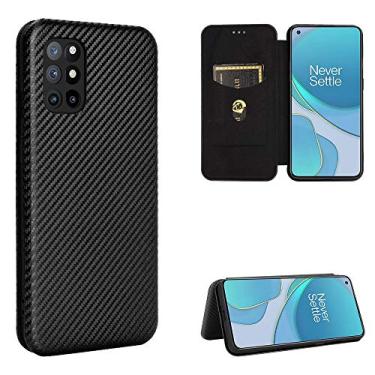Imagem de For OnePlus 8T Carbon Fiber Texture Horizontal Flip TPU + PC + PU Leather Case with Card Slot