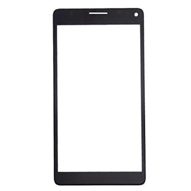 Imagem de Reparação e peças de reposição Lente de vidro externa de tela frontal com moldura para Microsoft Lumia 950 XL (preto) (Color : Black)