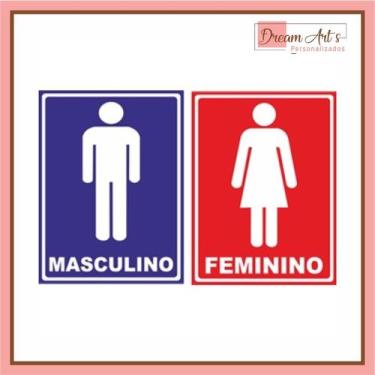 Imagem de Kit Placa De Sinalização / Banheiro Masculino E Feminino 15X20 Cm - Dr