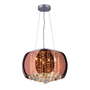 Imagem de Pendente/Plafon em Vidro e Cristal Attractive 40cm G9 - Lustre Design Moderno Sala/Quarto