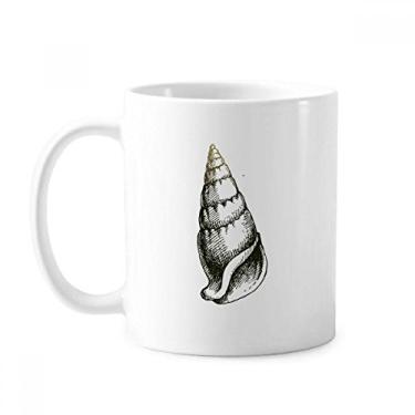 Imagem de Caneca com estampa de caracol preto da vida marinha cerâmica xícara de porcelana de café louça