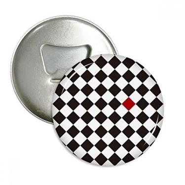 Imagem de Losango Line Art Grain Ilustração Padrão Abridor de Garrafas Ímã de Geladeira Emblema Multifuncional