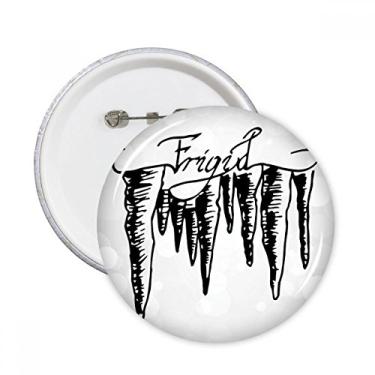 Imagem de Icicle pintado à mão ilustração padrão pinos redondos crachá botão emblema acessório decoração 5 peças