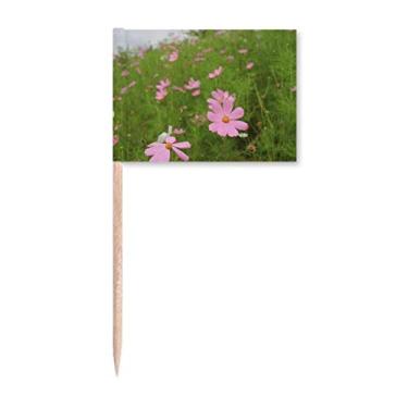 Imagem de Dupla luz rosa Cosmos Art Deco Presente Fashion Palito Bandeira Marcador Decoração de Festa