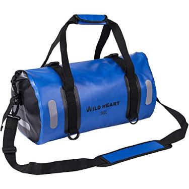 Imagem de WILD HEART Bolsa Esportiva Impermeável 20L 30L 40L com Alças de Ombro de Costura Soldada, Bolso de Malha para Caiaque, Camping, Passeios de Barco, Bicicleta, Motocicleta, Blue, 30L