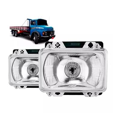 Imagem de PAR FAROL ALTO MB 1113 1114 1313 1513 2013 CARA PRETA 1983 A 1992 ONIBUS O 371 - COM ARO