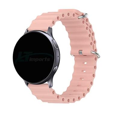 Imagem de Pulseira 20mm Ondas compativel com Samsung Galaxy Watch Active 2 44mm e Active 40mm - Galaxy Watch 3 41mm - Galaxy Watch 42mm - Amazfit Bip - Amazfit GTS - Marca LTIMPORTS (Rose)