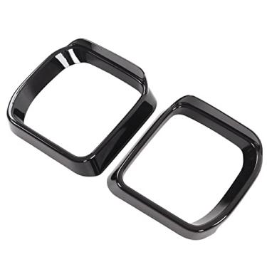 Imagem de 1 par de Capa de Moldura de Espelho Retrovisor de Carro, Capa de Moldura de Espelho Retrovisor Esquerdo Direito para Substituição de Acabamento de Moldagem para LandRover Defender (Preto brilhante)