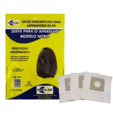 Imagem de Kit Com 3 Sacos Para Aspirador Arno Nitro S2174