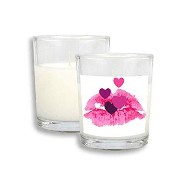 Imagem de Cera de incenso perfumada de vidro com corações rosa Dia dos Namorados